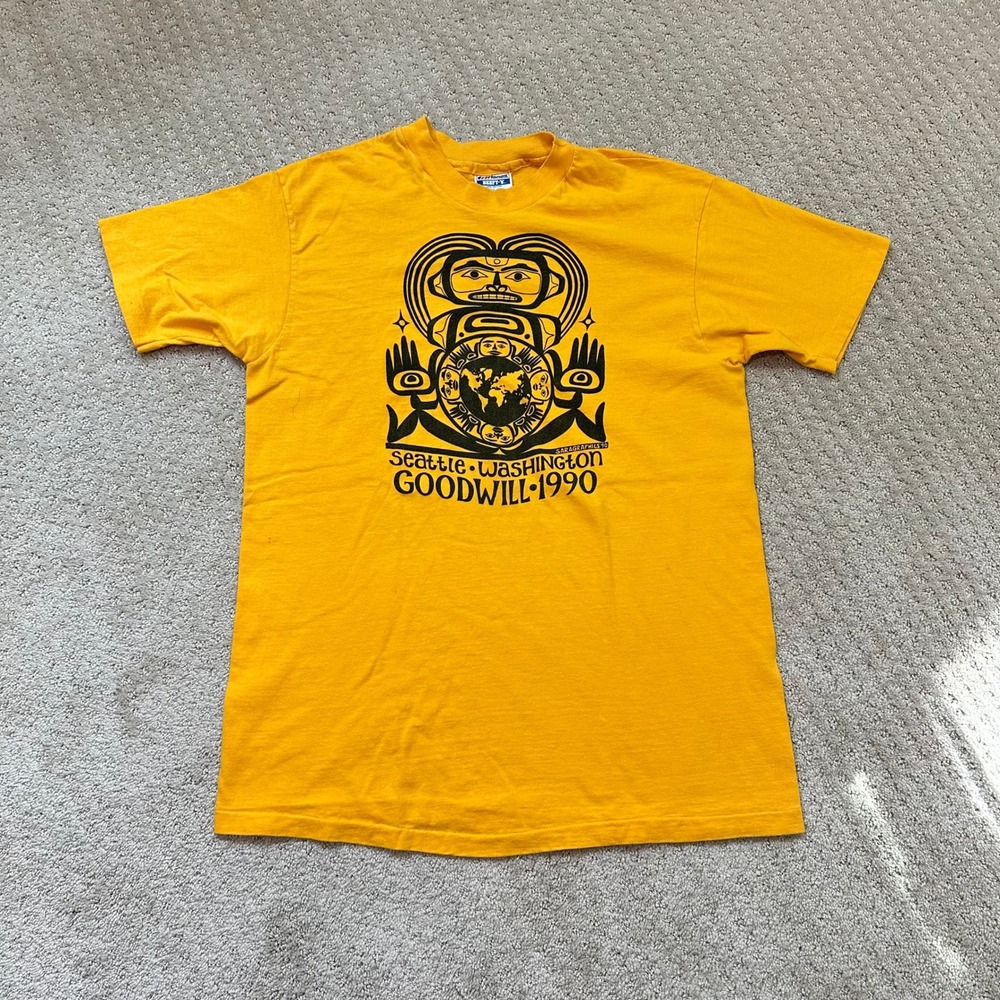 Vintage Seattle Goodwill 1990 T-Shirt‎ Mens Large Tribal Single Stitch Hanes 90s